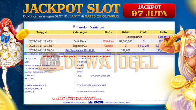 bukti jp dewatogel #295